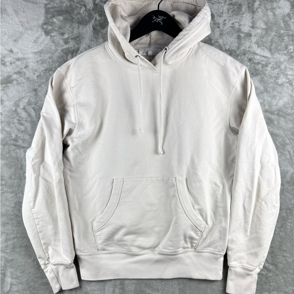 SKU Save khaki United Supima Cotton Pullover Hoodie Beige Mens Size Small USA‎